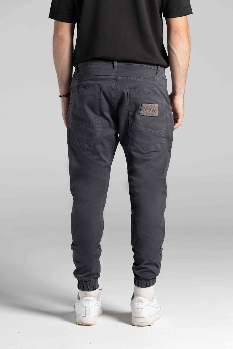 Ανδρικό παντελόνι με λάστιχο Cosi Jeans - 66-TIAGO 60 - elasticated pants regular fit σκούρο γκρι