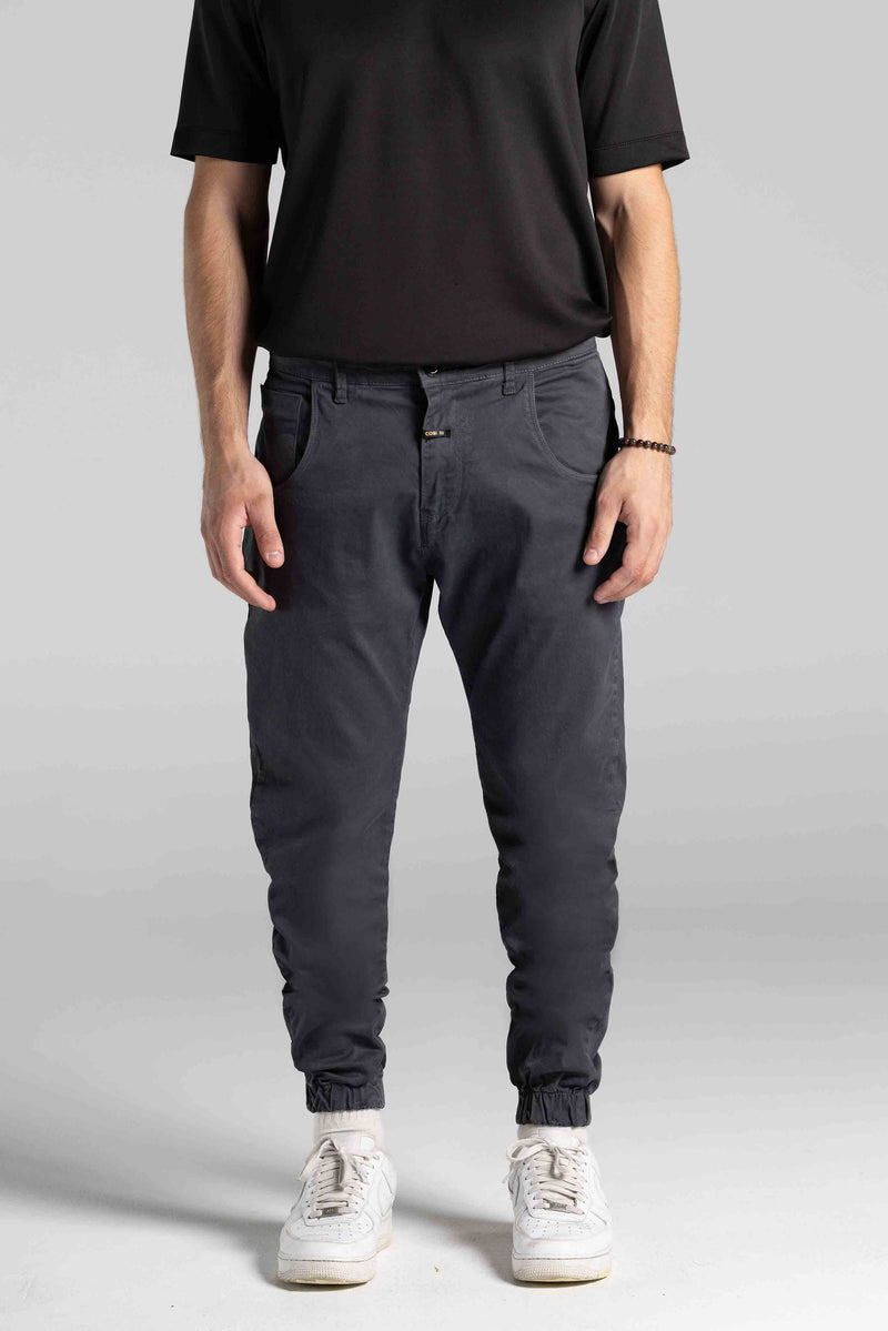 Ανδρικό παντελόνι με λάστιχο Cosi Jeans - 66-TIAGO 60 - elasticated pants regular fit σκούρο γκρι