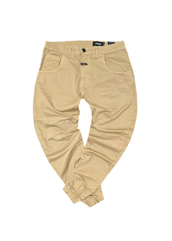 Ανδρικό παντελόνι Cosi Jeans - 65-TIAGO 85 - pants regular fit elasticated σκούρο μπεζ