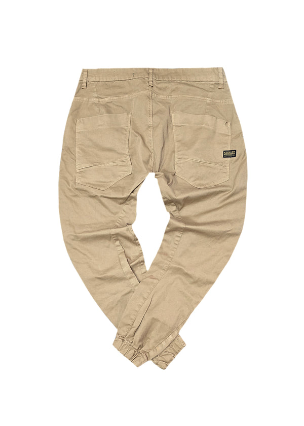 Ανδρικό παντελόνι Cosi Jeans - 65-TIAGO 85 - pants regular fit elasticated σκούρο μπεζ