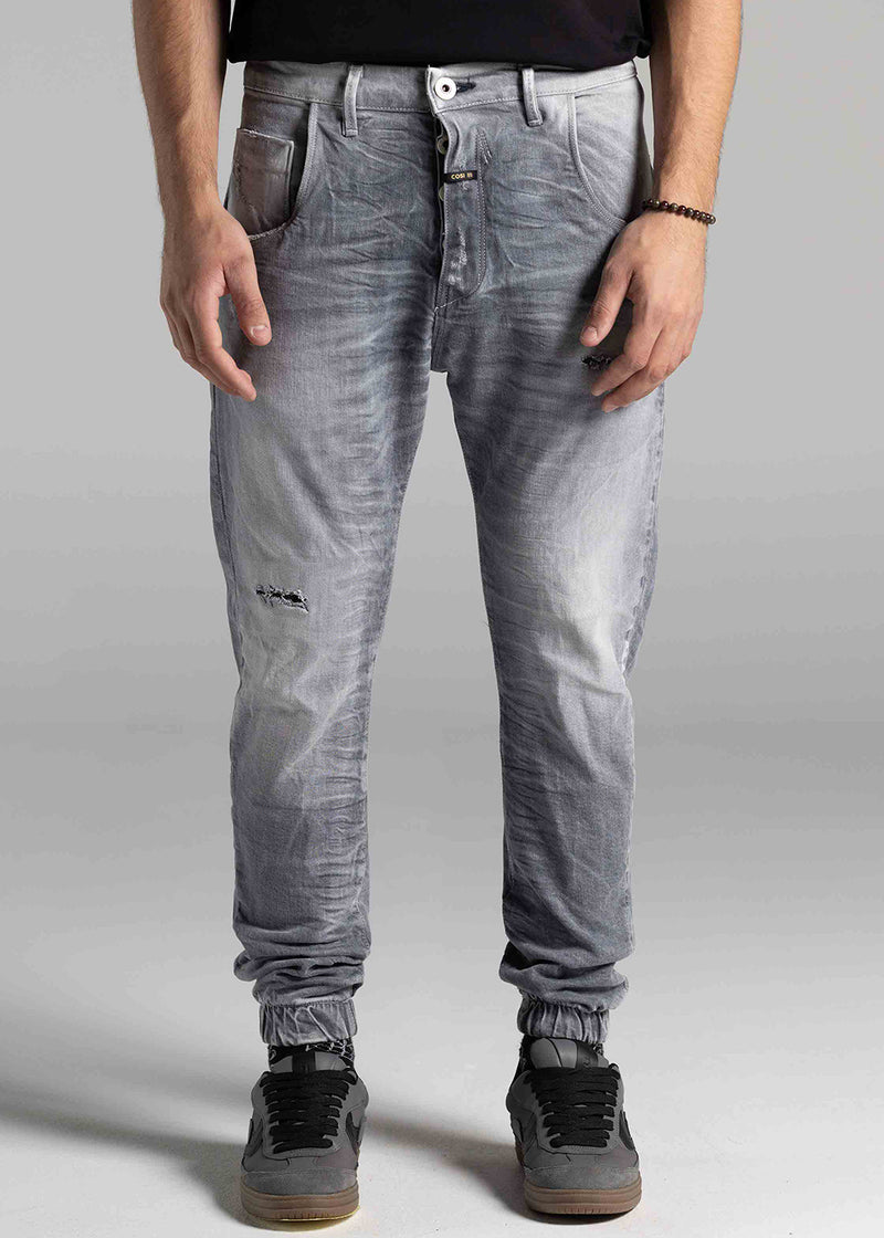 Ανδρικό τζιν παντελόνι  Cosi Jeans - 66-TIAGO 8 - jeans regular fit elasticated γκρι ανοιχτό