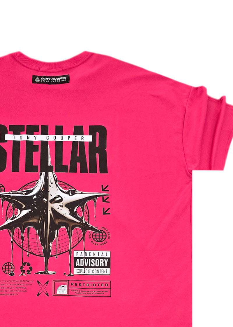 Ανδρική κοντομάνικη μπλούζα Tony couper - TO25/13 - stellar oversized t-shirt  fuchsia