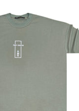 Ανδρική κοντομάνικη μπλούζα Tony couper - TO25/14 - olive line oversized t-shirt χακί