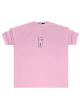 Ανδρική κοντομάνικη μπλούζα Tony couper - TO25/14 - pink line oversized t-shirt ροζ