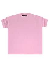 Ανδρική κοντομάνικη μπλούζα Tony couper - TO25/14 - pink line oversized t-shirt ροζ