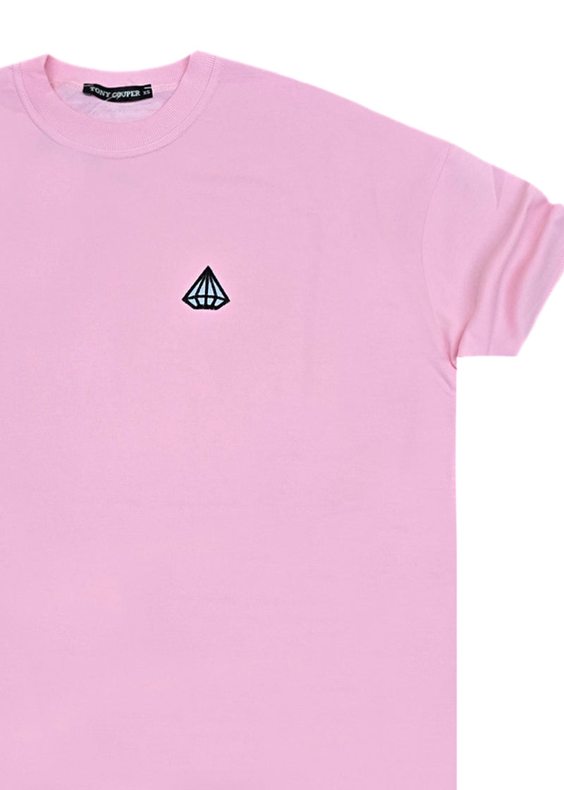 Ανδρική κοντομάνικη μπλούζα Tony couper - TO25/19 - diamond oversized t-shirt ροζ