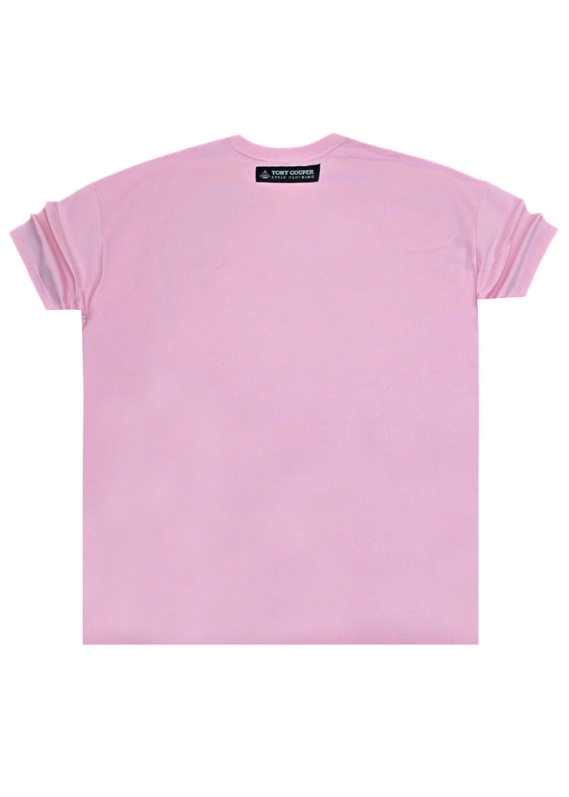 Ανδρική κοντομάνικη μπλούζα Tony couper - TO25/19 - diamond oversized t-shirt ροζ