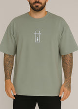 Ανδρική κοντομάνικη μπλούζα Tony couper - TO25/14 - olive line oversized t-shirt χακί