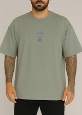 Ανδρική κοντομάνικη μπλούζα Tony couper - TO25/14 - olive line black logo oversized t-shirt χακί