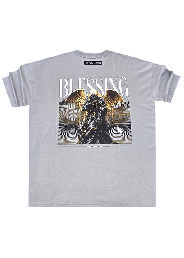 Ανδρική κοντομάνικη μπλούζα Tony couper - TO25/16 - oversized style Grey Angel t-shirt grey