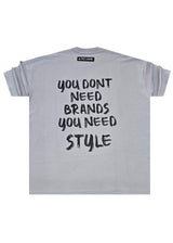 Ανδρική κοντομάνικη μπλούζα Tony couper - TO25/1 - oversized style no brands t-shirt grey