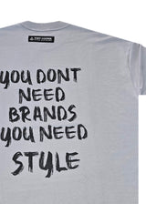 Ανδρική κοντομάνικη μπλούζα Tony couper - TO25/1 - oversized style no brands t-shirt grey