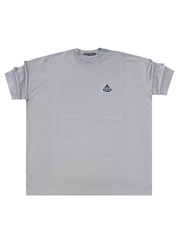 Ανδρική κοντομάνικη μπλούζα Tony couper - TO25/1 - oversized style no brands t-shirt grey