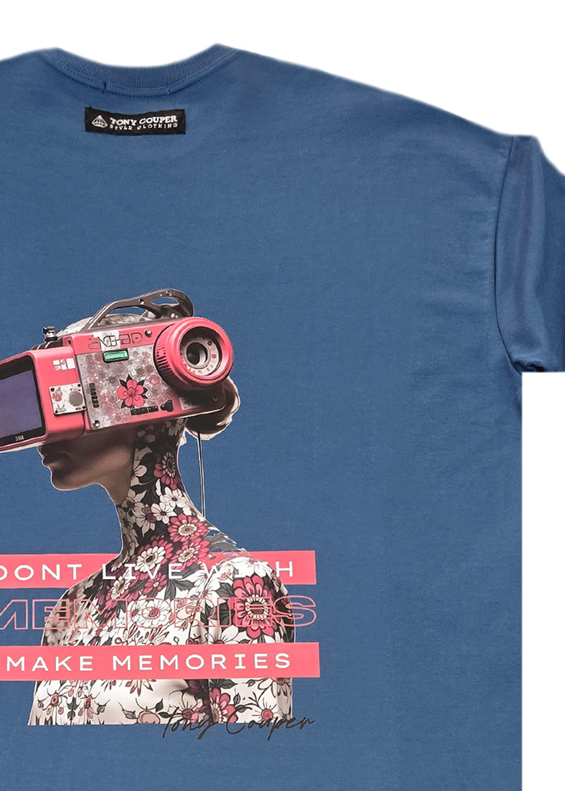 Ανδρική κοντομάνικη μπλούζα Tony couper - TO25/3 - VR memories oversized t-shirt blue