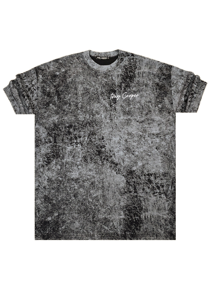 Ανδρική κοντομάνικη μπλούζα Tony couper - TO25/5 - tie dye oversized t-shirt μαύρο
