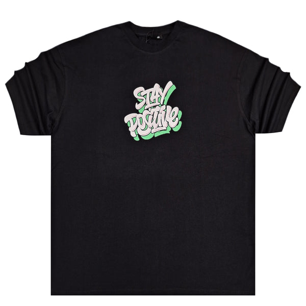 Κοντομάνικη μπλούζα Jcyj - TRM0128 - stay positive logo oversized logo tee μαύρο