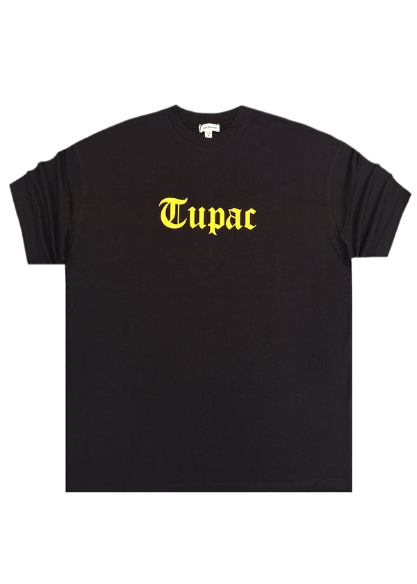 Ανδρική κοντομάνικη μπλούζα Jcyj - TRM0135 - tupac oversized fit μαύρο