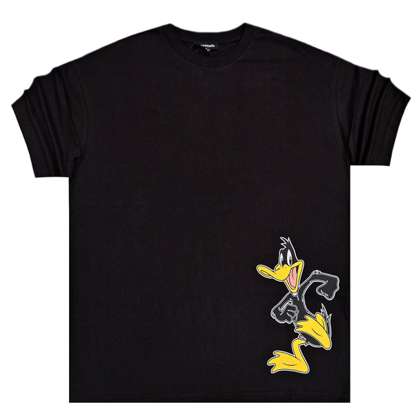Ανδρική κοντομάνικη μπλούζα Jcyj - TRM0145 - what the duck oversized tee μαύρο