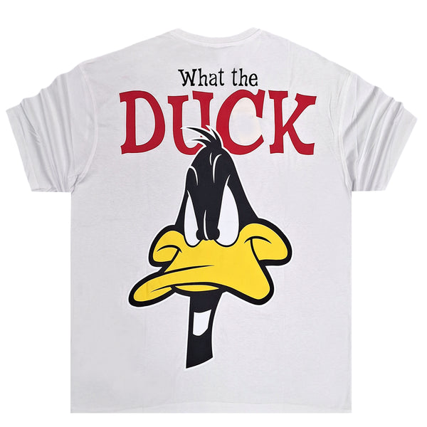 Ανδρική κοντομάνικη μπλούζα Jcyj - TRM0145 - what the duck oversized tee λευκό