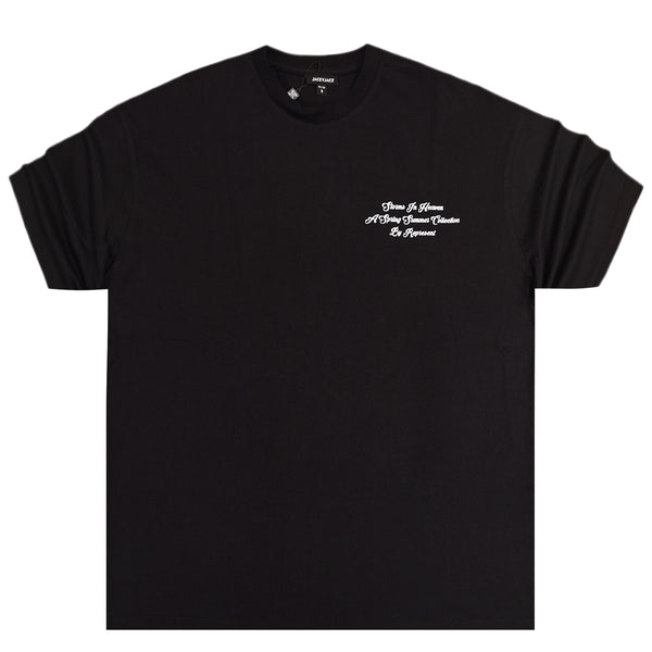 Κοντομάνικη μπλούζα Jcyj - TRM0146 - heaven oversized fit μαύρο