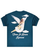 Κοντομάνικη μπλούζα Jcyj - TRM0146 - heaven logo oversized fit tee πετρόλ