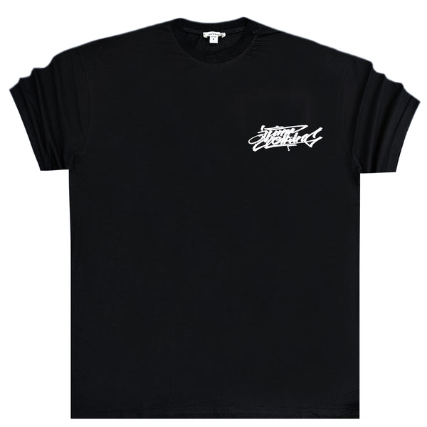 Κοντομάνικη μπλούζα Jcyj - TRM0147 - bunny logo oversize fit μαύρο