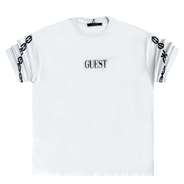 Ανδρική κοντομάνικη μπλούζα Jcyj - TRM0151 - guest oversized fit λευκό