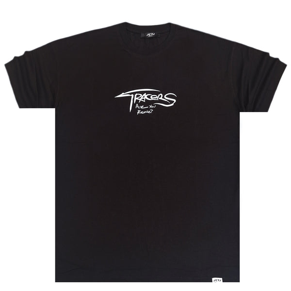 Ανδρική κοντομάνικη μπλούζα Jcyj - TRM0494 - tracers logo oversized fit tee μαύρο