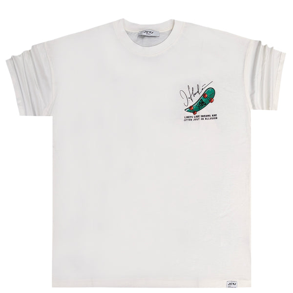 Ανδρική κοντομάνικη μπλούζα Jcyj - TRM105 - popeye logo oversize fit λευκό