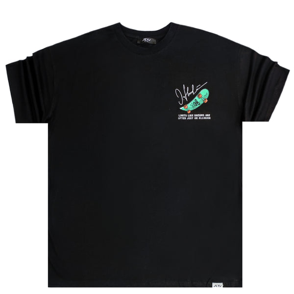 Ανδρική κοντομάνικη μπλούζα Jcyj - TRM105 - popeye logo oversize fit μαύρο