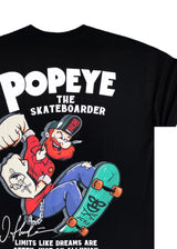 Ανδρική κοντομάνικη μπλούζα Jcyj - TRM105 - popeye logo oversize fit μαύρο