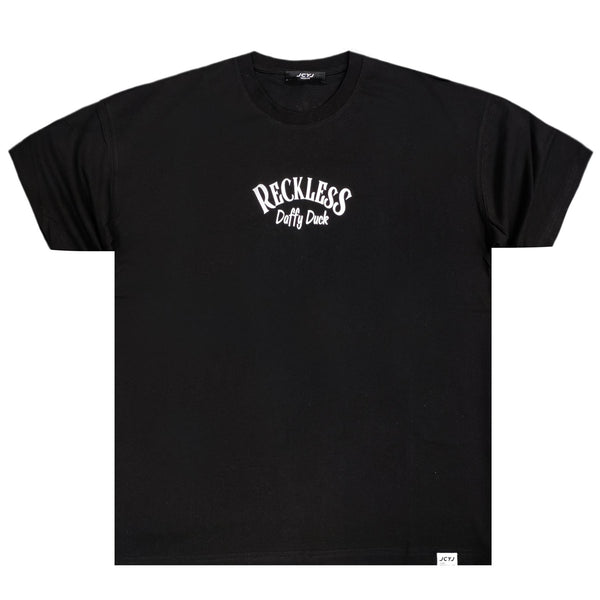 Ανδρική κοντομάνικη μπλούζα Jcyj - TRM107 - reckless logo oversized tee μαύρο