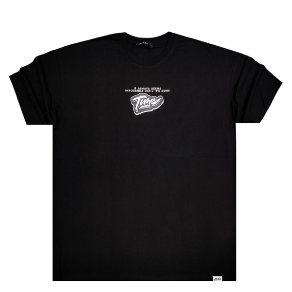 Ανδρική κοντομάνικη μπλούζα Jcyj - TRM108 - tune logo oversized fit tee μαύρο