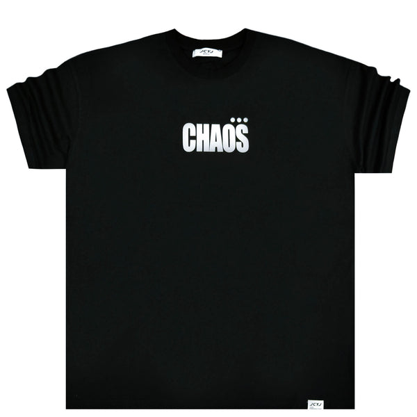 Ανδρική κοντομάνικη μπλούζα Jcyj - TRM151 - chaos logo oversize fit tee μαύρο