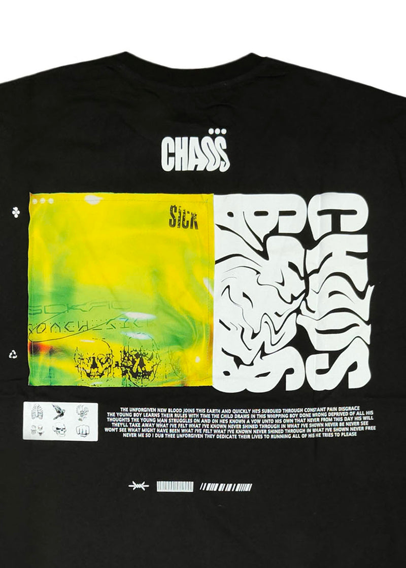 Ανδρική κοντομάνικη μπλούζα Jcyj - TRM151 - chaos logo oversize fit tee μαύρο