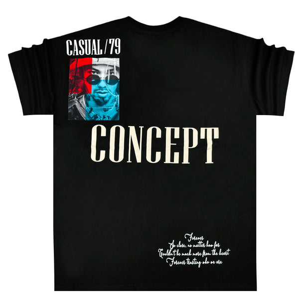 Jcyj - TRM163 - casual 79 consept oversize tee - black