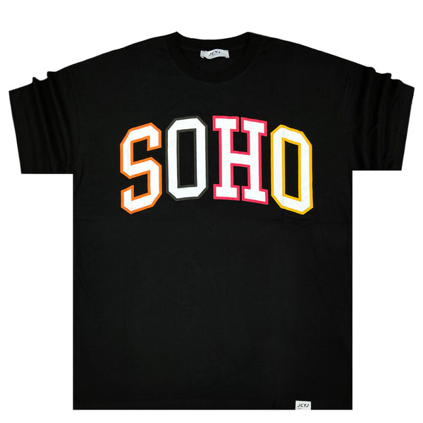 Ανδρική κοντομάνικη μπλούζα Jcyj - TRM170 - soho london oversize fit μαύρο