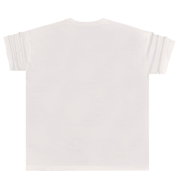 Ανδρική κοντομάνικη μπλούζα Jcyj - TRM519 - oversized michigan logo λευκό