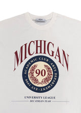 Ανδρική κοντομάνικη μπλούζα Jcyj - TRM519 - oversized michigan logo λευκό