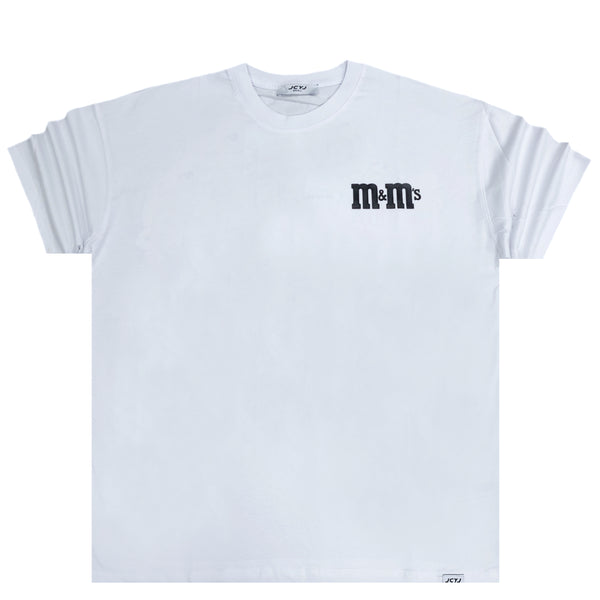 Ανδρική κοντομάνικη μπλούζα Jcyj - TRM582 - M&M oversize fit λευκά