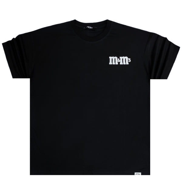 Ανδρική κοντομάνικη μπλούζα Jcyj - TRM582 - M&M oversize fit μαύρο