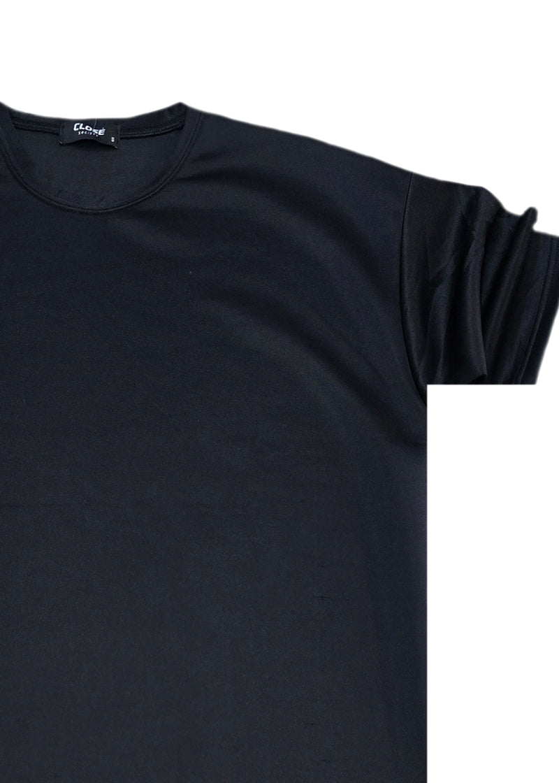 Ανδρική κοντομάνικη μπλούζα punto Close Society - TSN-200-punto tee regular fit μαύρο