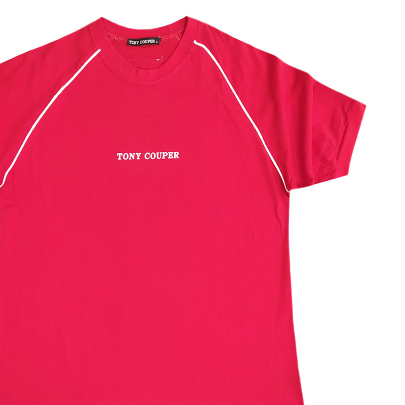 Tony couper - TT20/33 - white stripes tee - red