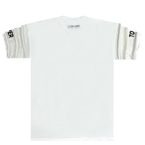 Tony couper - TT21/29 - net sleeve oversized tee - white