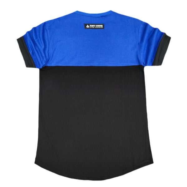 Tony couper - TT21/44 -   half black tee - blue