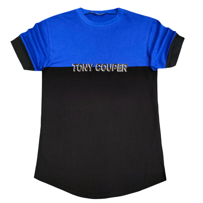 Tony couper - TT21/44 -   half black tee - blue