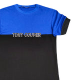 Tony couper - TT21/44 -   half black tee - blue