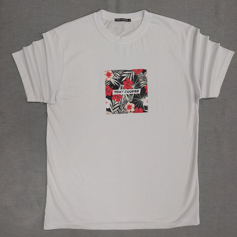 Tony couper - TT22/155 - flower logo tee - white