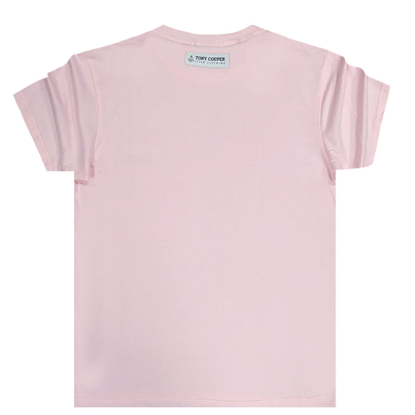 Tony couper - TT22/15 - grey patch tee - pink