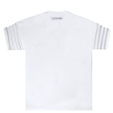 Tony couper - TT22/50 - small blue logo tee 3/4 sleeve - white